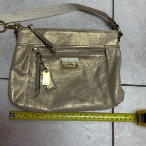 Coach crossbody bag gold shimmery